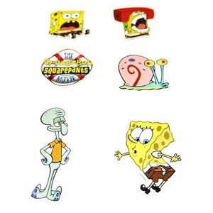 SpongeBob SquarePants 6pc Vinyl Stickers Lot Cartoon Water Bottle Laptop Decals